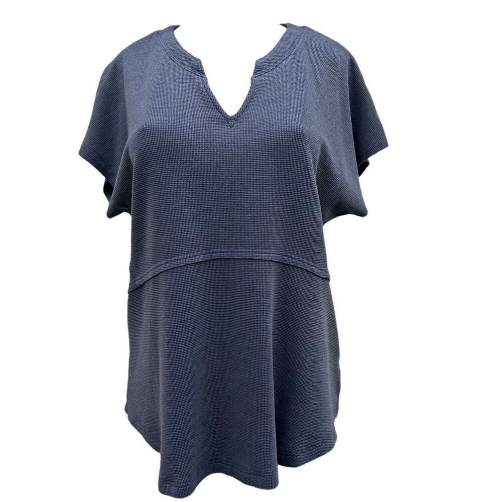 NWT Heyson Thermal Effortlessly Cool Top Women's Large Periwinkle Short Sleeve